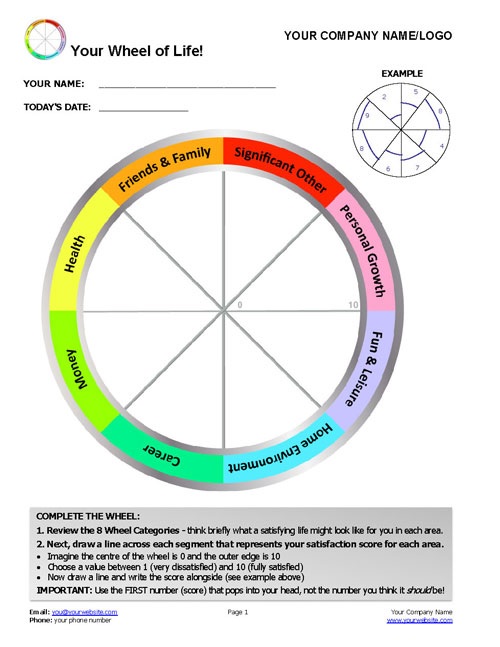 wheel of life coaching toool